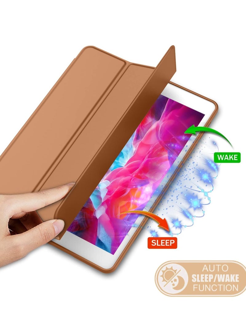 Smart Case with Pencil Holder for iPad Mini 1-5 – Tri-Fold Stand Cover with Auto Wake/Sleep, Soft TPU Back, and Anti-Fingerprint Protection