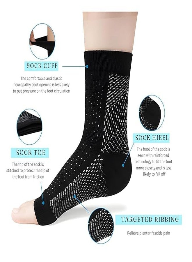 UnV Unisex Cotton Orthopedic Neuropathy Socks | Unisex Outdoor Sport Ankle Compression Socks for Plantar Fasciitis, Ankle Swelling & Foot, Injury Recovery, Diabetic Non Toxic | Neuro Compression Ankle Support Socks - Comfortable Bamboo Yarn for Plantar Fasciitis, Arch Support, Swelling. - Image 3