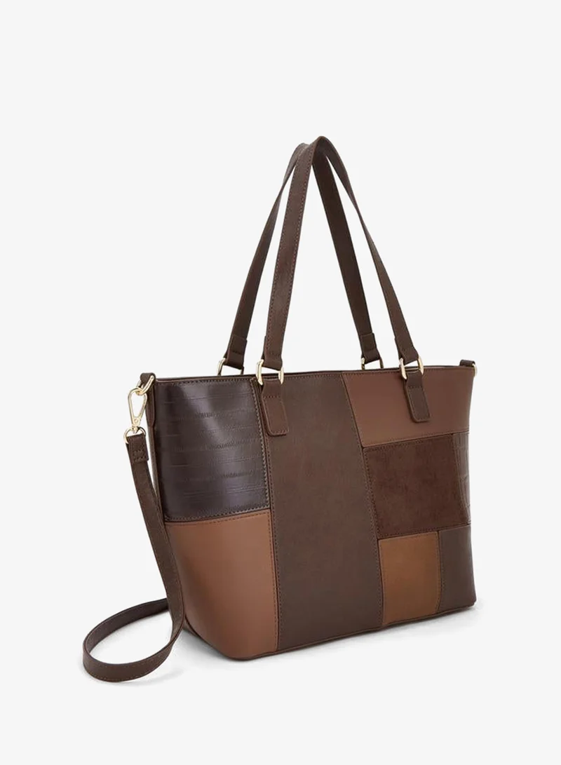 Flora Bella By Shoexpress MULTICOLOUR Panelled Tote Bag With Detachable Strap for Women | Best Price UAE