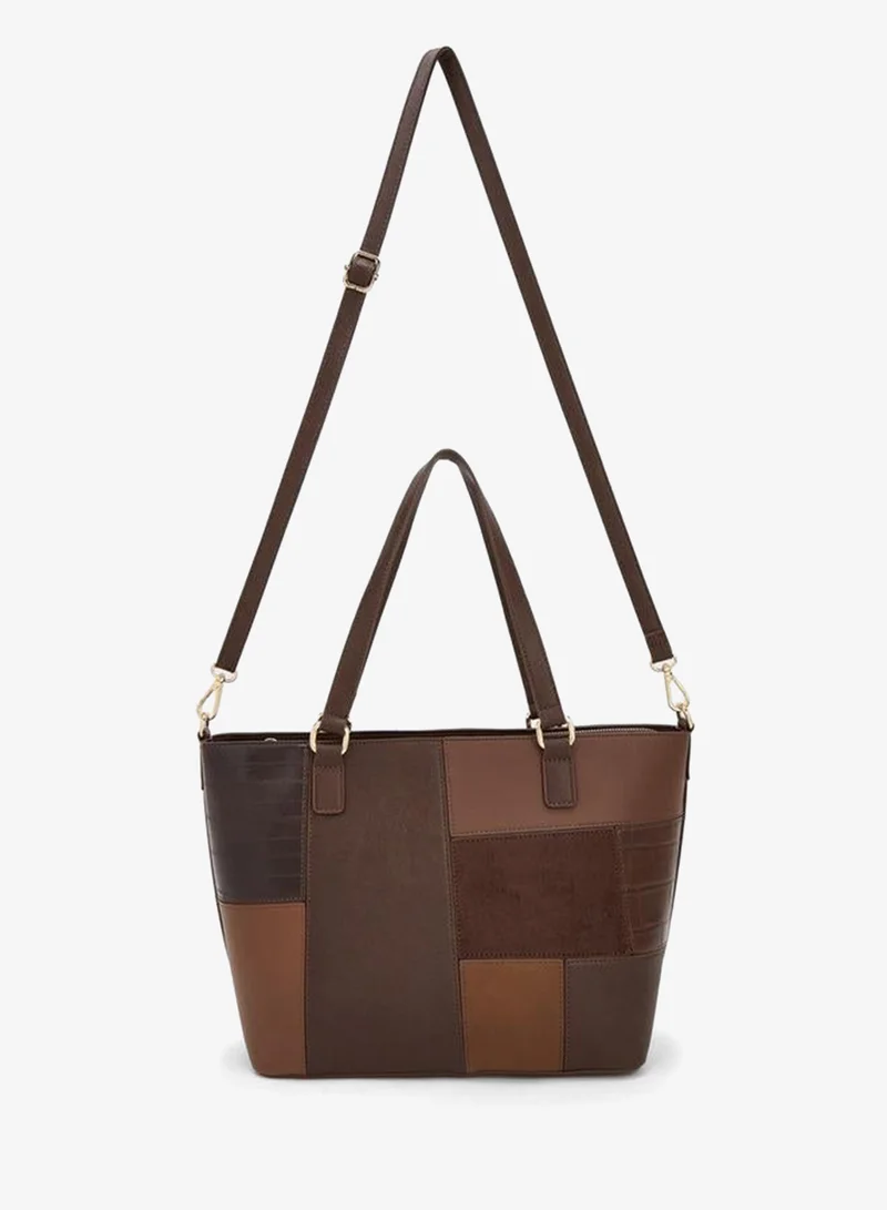 Flora Bella By Shoexpress MULTICOLOUR Panelled Tote Bag With Detachable Strap for Women | Best Price UAE