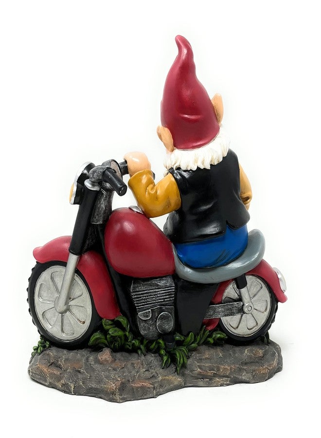 Nature's Mark Motorcycle Biker Gnome Posing with his Harley Resin Statue Figurine Home Decorative Accent Décor (9.45" H) - Image 3