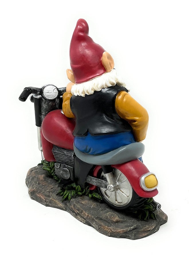 Nature's Mark Motorcycle Biker Gnome Posing with his Harley Resin Statue Figurine Home Decorative Accent Décor (9.45" H) - Image 4