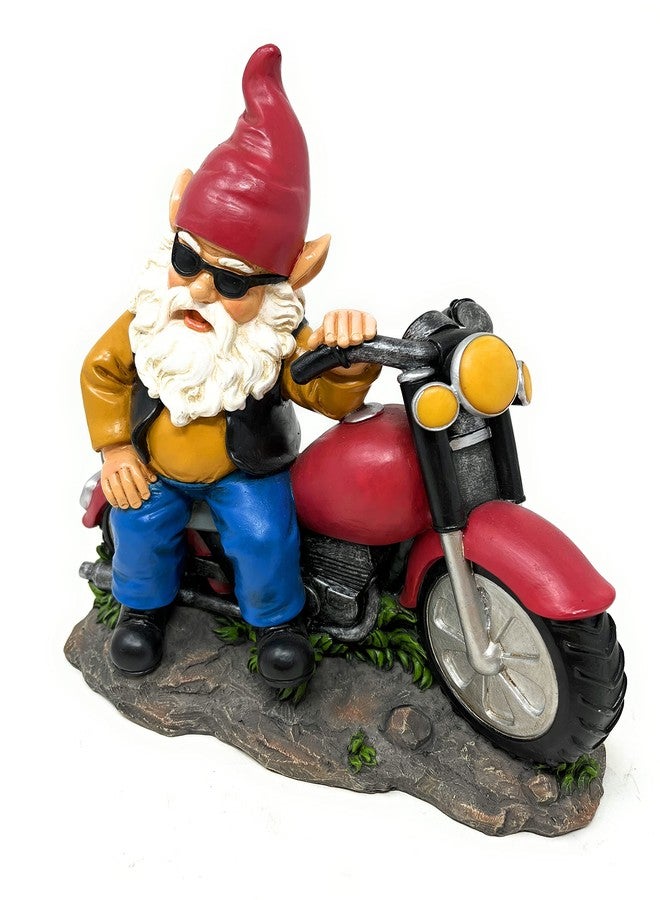 Nature's Mark Motorcycle Biker Gnome Posing with his Harley Resin Statue Figurine Home Decorative Accent Décor (9.45" H) - Image 5