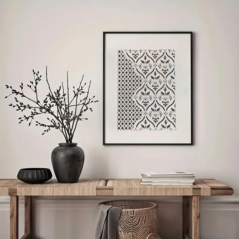 Cliths Elegant Faux Leather Pattern Stencil – Large Reusable Floral Geometric Mandala Template for Crafts, Scrapbooking Home Décor [11.7x8.3IN] - Image 4