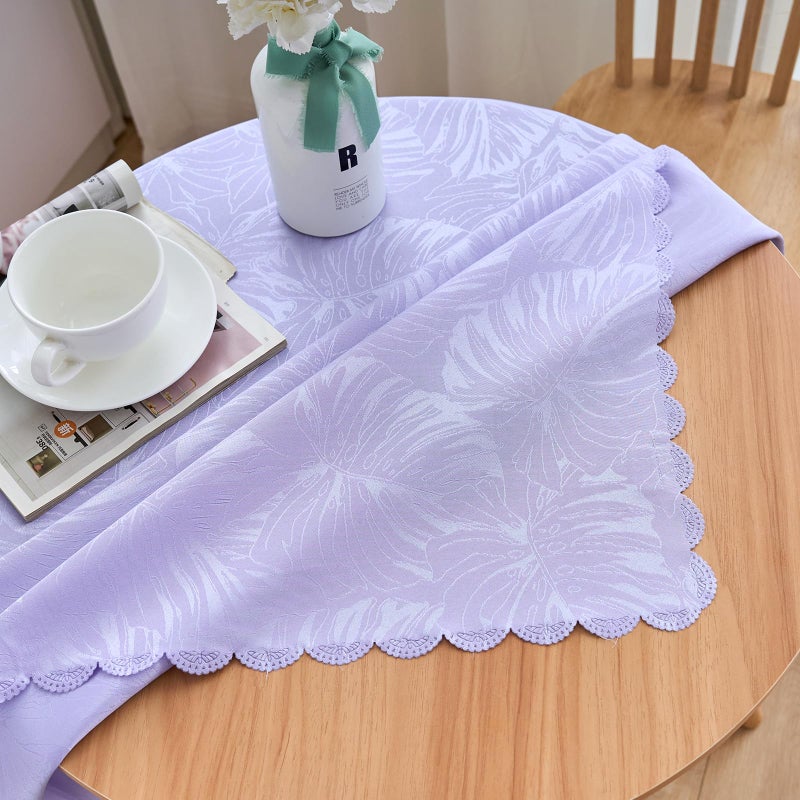 EFFICINATURE كفاءة مستطيل tablecloth جاكار الأرجواني الأرجواني قطعة قماش مقاوم للماء القابلة للغسل ناعم منسوجة النسيج المزرعة المائدة لتناول الطعام في الهواء الطلق حفلة المطبخ والطاولة (60x102in) - Image 1