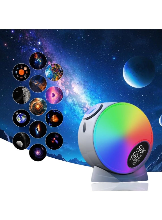 BlueFire Galaxy Star Projector Night Light with Shooting Stars, HD Planetarium Projector with 13 Discs, Bluetooth Speaker 5.4, White Noise & Sleep Sounds, Remote Control, Dual Alarm Clock, Kids Bedroom, Home, Camping & Romantic Atmosphere Lamp - Image 1