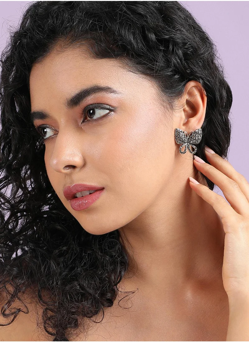 SOHI Bling Butterfly Stud Earrings