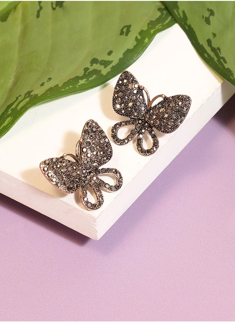 SOHI Bling Butterfly Stud Earrings