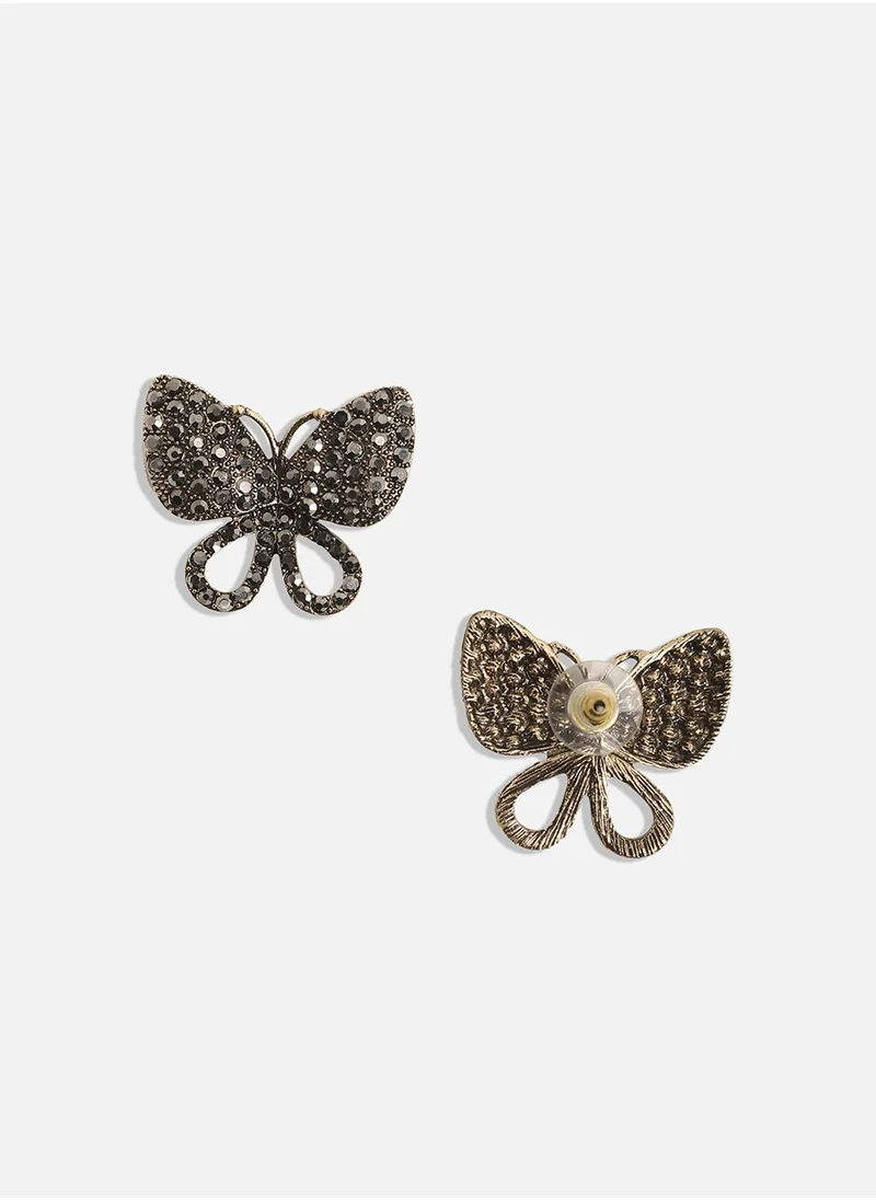SOHI Bling Butterfly Stud Earrings