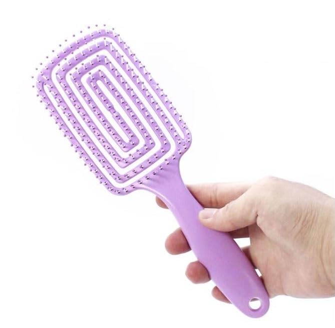 XELYTON Detangling Hair Brush for Pain-Free Brushing on All Wet or Dry Hair Types, Fluffy High Skull Plant Fiber Pork Rib Comb Bristles, Vented Brush, Wheat Straw Hair Brush Hollow Out Styling Comb (Rectangular Shape) - Image 1
