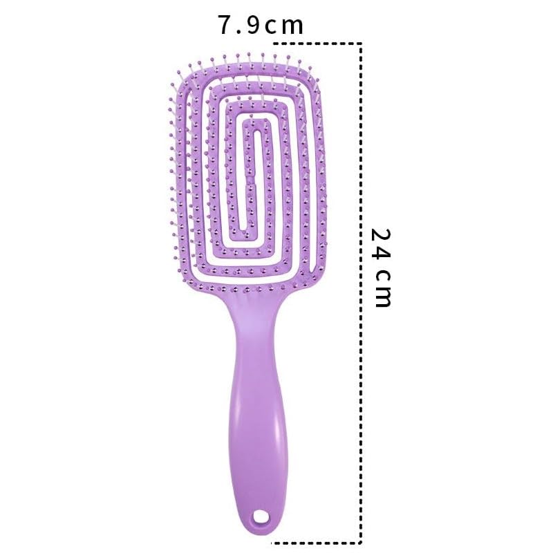 XELYTON Detangling Hair Brush for Pain-Free Brushing on All Wet or Dry Hair Types, Fluffy High Skull Plant Fiber Pork Rib Comb Bristles, Vented Brush, Wheat Straw Hair Brush Hollow Out Styling Comb (Rectangular Shape) - Image 2