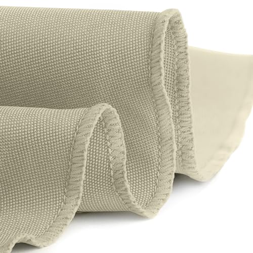 Gee Di Moda Round Tablecloth - 70 Inch Ivory Round Table Cloth for 24 to 48 Inch Round Tables - Heavy Duty Washable Fabric - for Buffet Table, Holiday Party, Dinner, Wedding & Baby Shower - Image 3