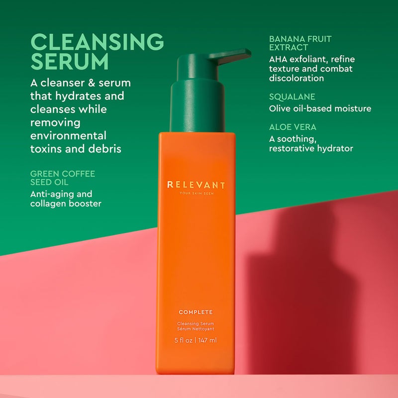 RELEVANT Complete Cleansing Serum - Face Wash with Green Coffee Seed Oil - Facial Cleanser for All Skin Types - Vegan and Cruelty Free - 5 oz - Image 2