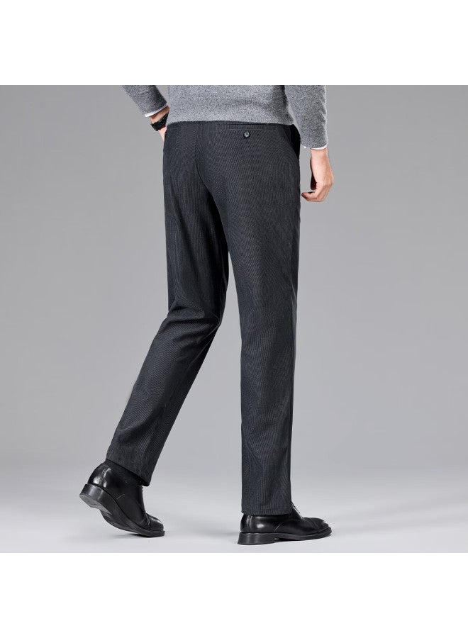 Firs Casual Pants For Men, Corduroy Thick Warm Wrinkle-resistant Durable Smooth Elastic Business Slim Straight-leg Trousers - Image 4