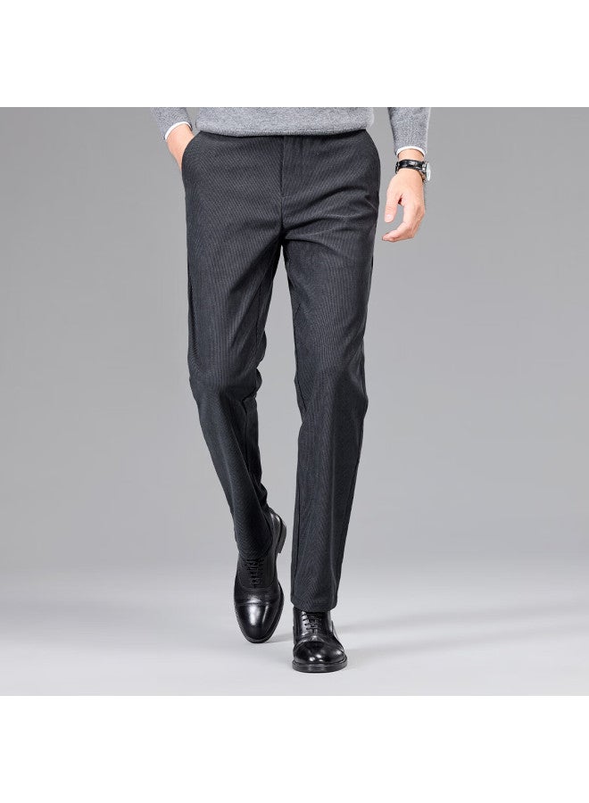 Firs Casual Pants For Men, Corduroy Thick Warm Wrinkle-resistant Durable Smooth Elastic Business Slim Straight-leg Trousers - Image 3