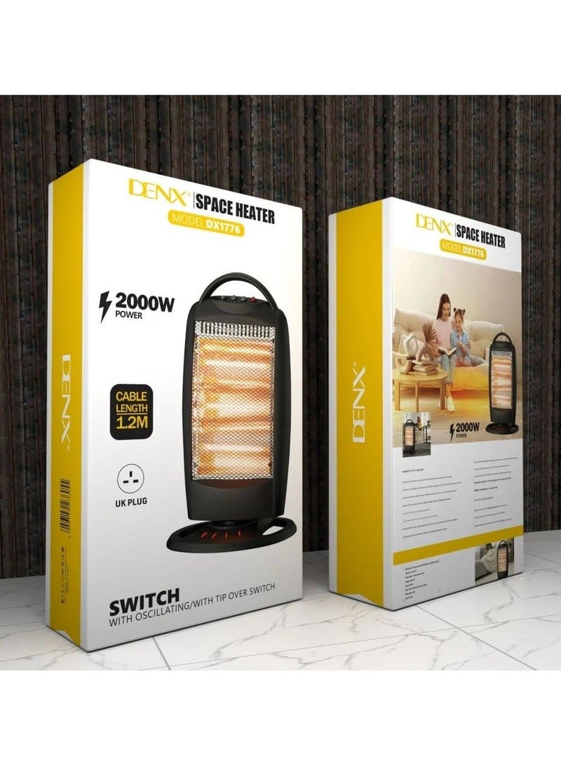 دينكس سخان كهربائي محمول بقدرة 2000 واط مع مفتاح متأرجح وطرف للاستخدام الداخلي - Image 1