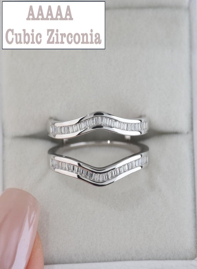 نيو شي جولري مجوهرات نيوشي، معززات خواتم من الزركونيا المكعبة لخواتم الخطوبة، خواتم زفاف منحنية من الفضة الإسترليني عيار 925 للنساء، خاتم زفاف مرصع بالزمرد، مقاس 7 - Image 5