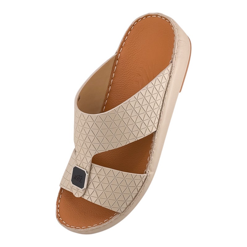 AET A E T Handmade Arabic Sandals For Men | Outdoor Mens Slippers | Everyday Flip Flops Open Toe | Arabic Genuine Cow Leather With Buckle| New Arabic Design | Tan Footbed | Comfortable & LightWeight - Image 3