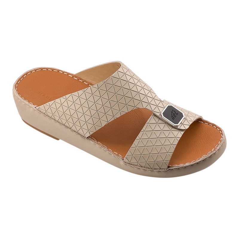 AET A E T Handmade Arabic Sandals For Men | Outdoor Mens Slippers | Everyday Flip Flops Open Toe | Arabic Genuine Cow Leather With Buckle| New Arabic Design | Tan Footbed | Comfortable & LightWeight - Image 1