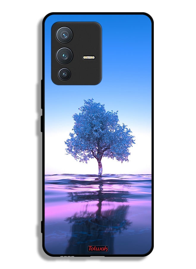 Tolwak Vivo S12 Pro 5G Protective Case Cover Tree Neon Body Of Water Reflection Digital Art  - Image 1