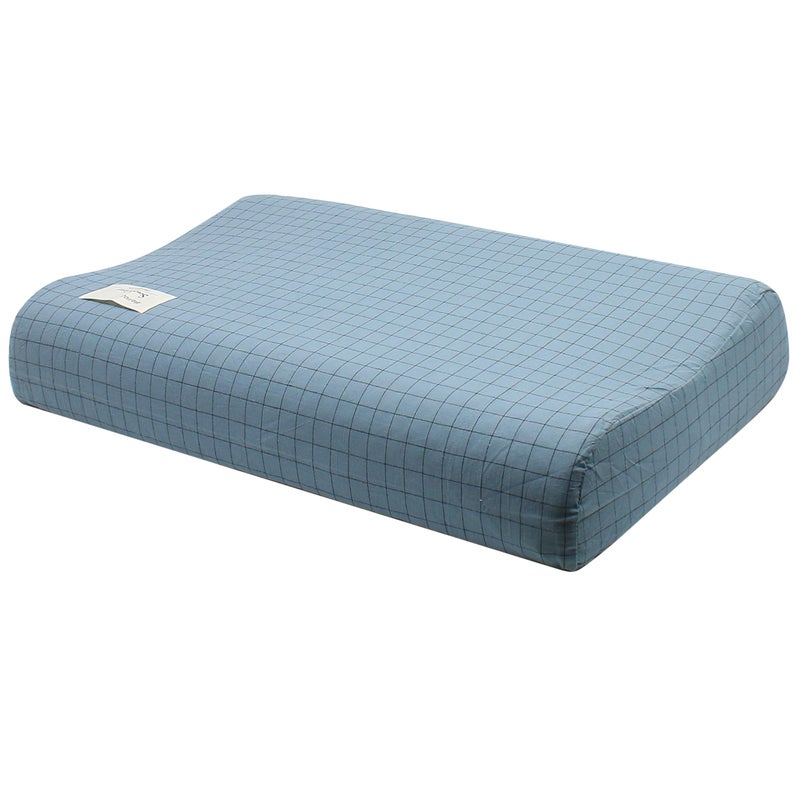 Contour Pillow Case Cotton Pillowcase Covers with Zipper Zippered Soft Replacement Cases for Memory Foam Ergonomic Contour Neck Cervical Latex Pillows for Pain Relief Protector Plaid Print Cover Only