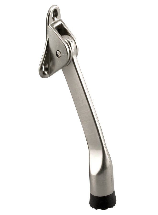 برايم-لاين حامل باب Prime-Line MP4848، طول 4 بوصات، مصنوع من الزنك المصبوب، مطلي بالنيكل الساتان، طرف مطاطي أسود (عبوة واحدة) - Image 1