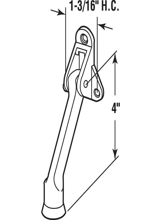 برايم-لاين حامل باب Prime-Line MP4848، طول 4 بوصات، مصنوع من الزنك المصبوب، مطلي بالنيكل الساتان، طرف مطاطي أسود (عبوة واحدة) - Image 2