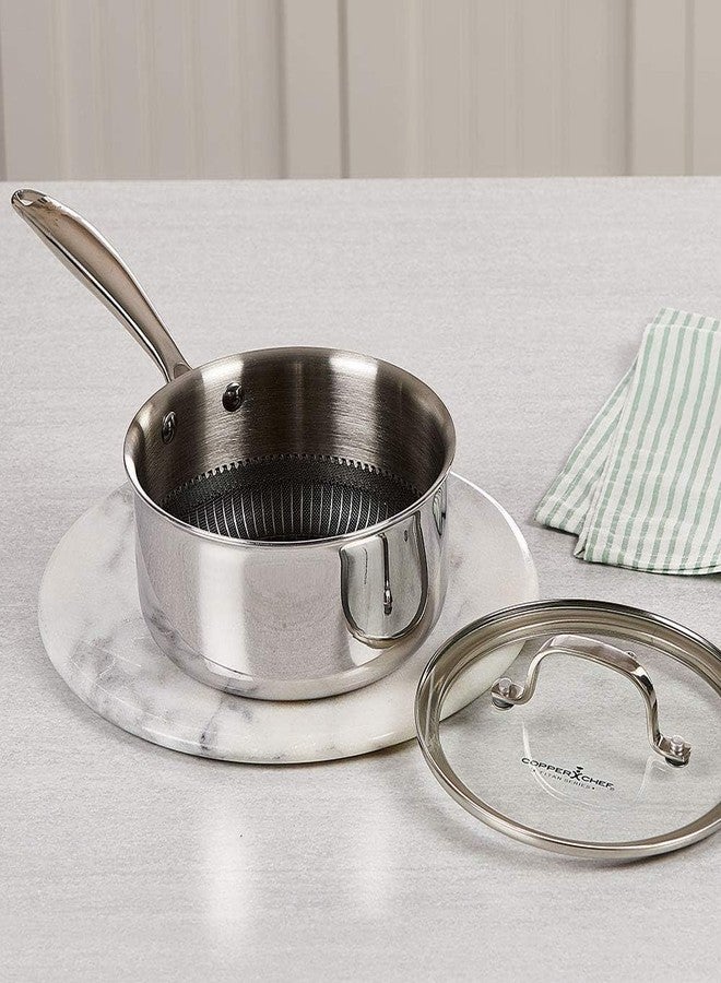 Copper Chef Titan Pan, Try Ply Stainless Steel Non-Stick Frying Pans, 2 QT Sauce Pan with Lid - Image 3