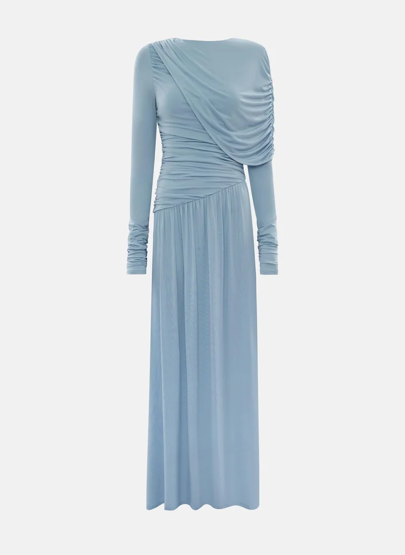 ليتشي فستان ماكسي محبوك بكتف واحد منسدل