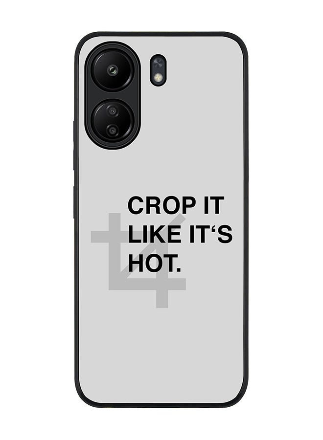 Stylizedd Rugged Black edge case for Xiaomi Poco C65, Slim fit Soft Case Flexible Rubber Edges Anti Drop TPU Gel Thin Cover- Crop It  - Image 1