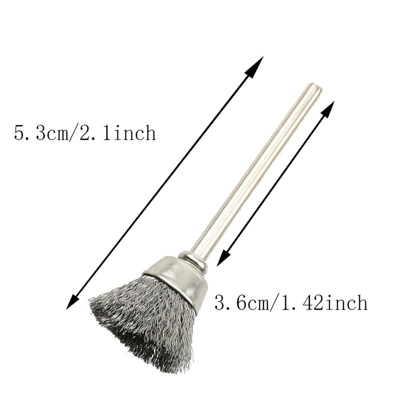ZZHXSM 15pcs Cup Shape 15mm Stainless Steel Wire Brush Rust Removing and Polishing Brush for Dremel Rotary Tools Accessories - Image 3