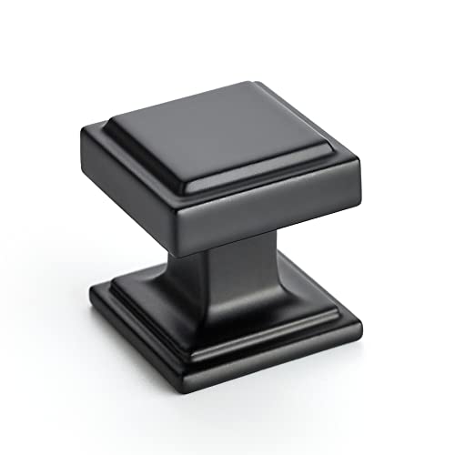 Ravinte 30 Pack Matte Black Square Kitchen Cabinet Knobs,Zinc Solid Drawer Pulls,Farmouse Cabinet Handles for Cupboard, Dresser, Closet and Bathroom, Modern Cabinet Hardware for Cabinets - Image 1
