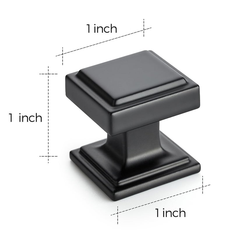Ravinte 30 Pack Matte Black Square Kitchen Cabinet Knobs,Zinc Solid Drawer Pulls,Farmouse Cabinet Handles for Cupboard, Dresser, Closet and Bathroom, Modern Cabinet Hardware for Cabinets - Image 3