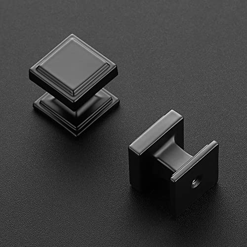 Ravinte 30 Pack Matte Black Square Kitchen Cabinet Knobs,Zinc Solid Drawer Pulls,Farmouse Cabinet Handles for Cupboard, Dresser, Closet and Bathroom, Modern Cabinet Hardware for Cabinets - Image 2