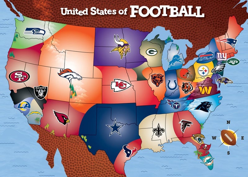 MasterPieces Sports Puzzle - All Teams 500 Piece Jigsaw Puzzle for Adults - NFL League Map Puzzle - 24"x18" - Image 2