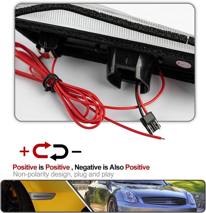 Mingrui test Mingrui 2Pcs G35 White LED Running Lights Amber Dynamic Sequential Blink Side Marker Lights for Infiniti G35 Coupe 2003-2007 - Image 3