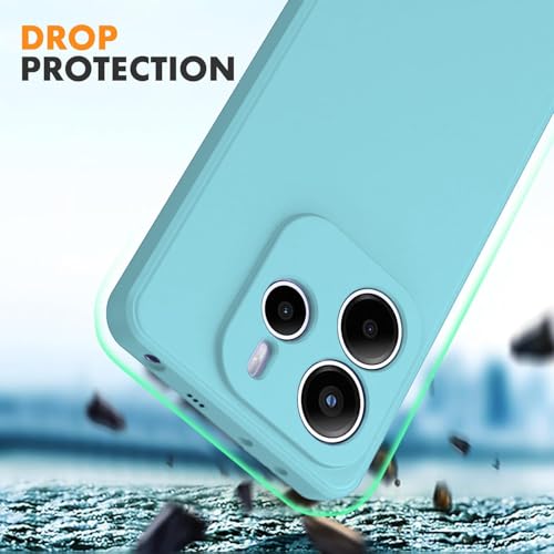 DIZORO Compatible with Mi Redmi Note 14 5G Back Cover with Upgraded Square Edges for Camera Protection Shockproof Flexible Matte Liquid Silicone Mobile Phone Case (Mint Green.) - Image 2
