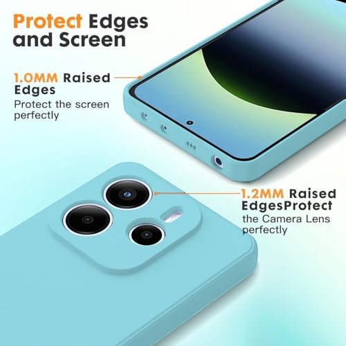 DIZORO Compatible with Mi Redmi Note 14 5G Back Cover with Upgraded Square Edges for Camera Protection Shockproof Flexible Matte Liquid Silicone Mobile Phone Case (Mint Green.) - Image 3