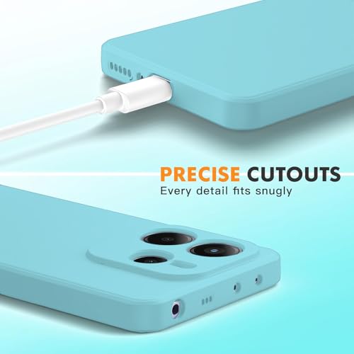 DIZORO Compatible with Mi Redmi Note 14 5G Back Cover with Upgraded Square Edges for Camera Protection Shockproof Flexible Matte Liquid Silicone Mobile Phone Case (Mint Green.) - Image 4