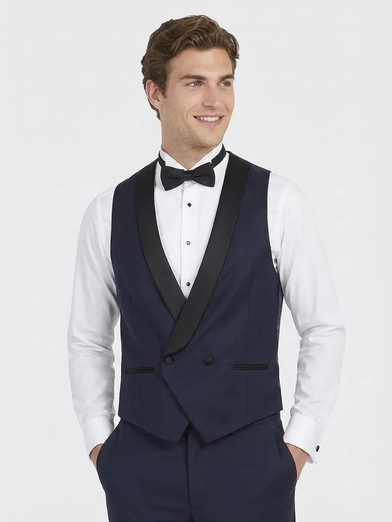 Kip Saks Slim Fit Shawl Collar Classical Waistcoat