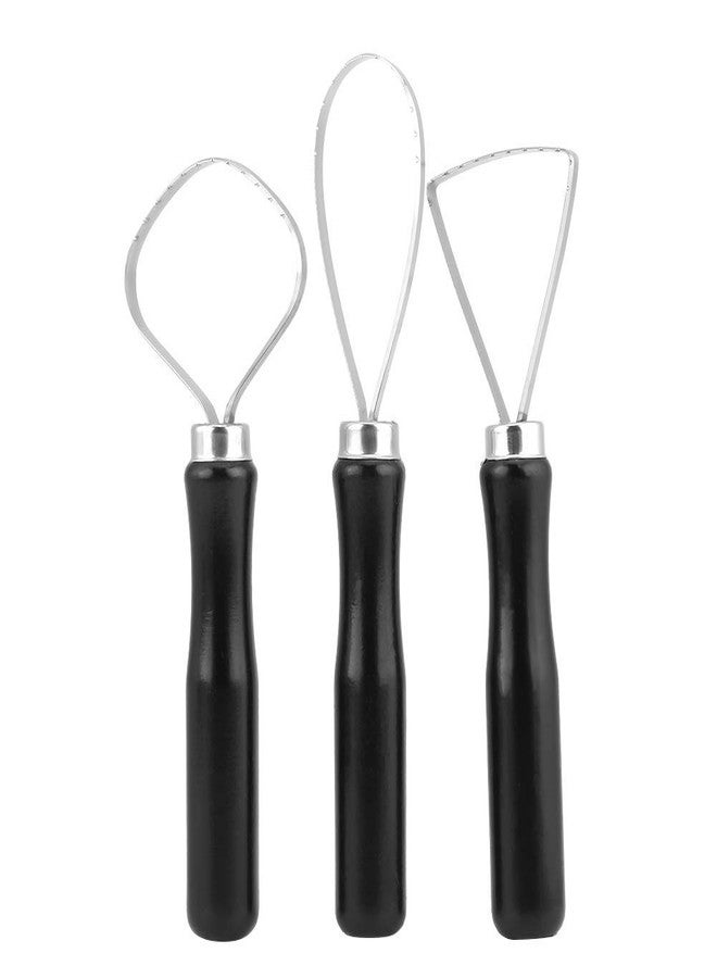 53 Arts 53ARTS 3 Pcs/Set Clay Loop Tool Wood Handle Pottery Clay Sculpture Carving Tool with Steel Flat Wire for Beginners Pottery Clay Modeling - Image 1