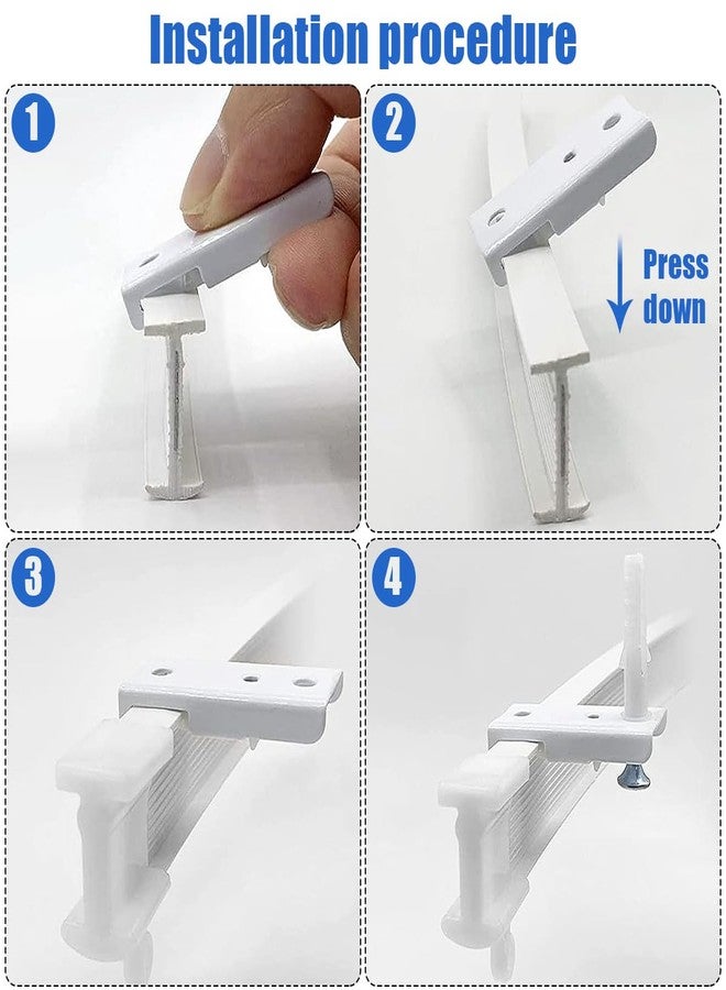 KOLAKO 10 Pack Mount Brackets, White Ceiling Curtain Track Accessories - Image 2