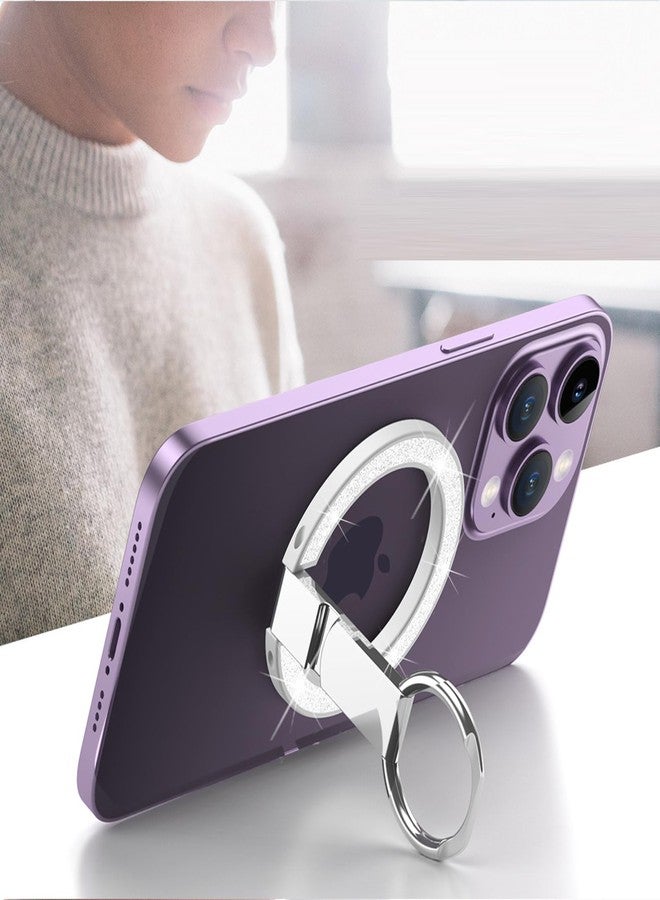 Guppy Glitter Magnetic Cell Phone Ring Holder, 360° Rotation Magnetic Phone Grip with Adjustable Kickstand Finger, Strong Metal Stand Compatible with MagSafe iPhone 16/15/14/13/12 Series-Green - Image 5