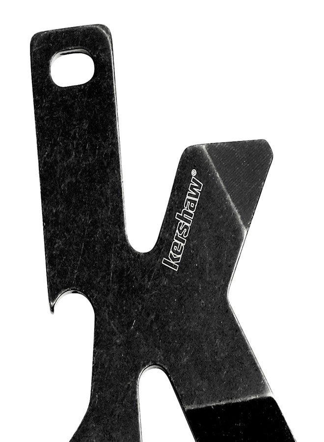 Kershaw K-TOOL Multi-Function Key Ring Tool (KTOOL); 2-Inch High-Performance 3Cr13 Stainless Steel Construction with BlackWash Finish, Bottle Opener, Flathead Screwdriver, and Lanyard Hole, 0.7 OZ - Image 1