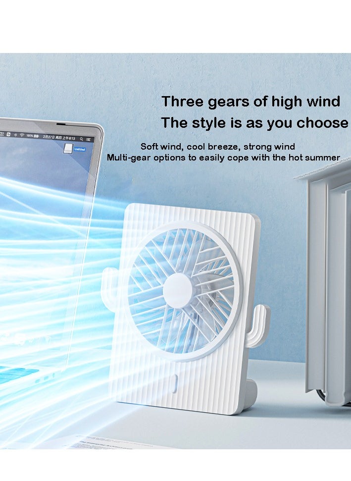 OUYoo Fan Battery Operated Rechargeable 180 Tilt Folding Personal Ultra Quiet Small Portable Fan  - Image 2