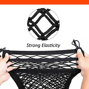 Cannonfish 3-Layer Car Mesh Organizer, Seat Back Net Bag, Barrier of Backseat Pet Kids, Cargo Tissue Purse Holder, Driver Storage Netting Pouch（Upgrade Stretch Length） - Image 4