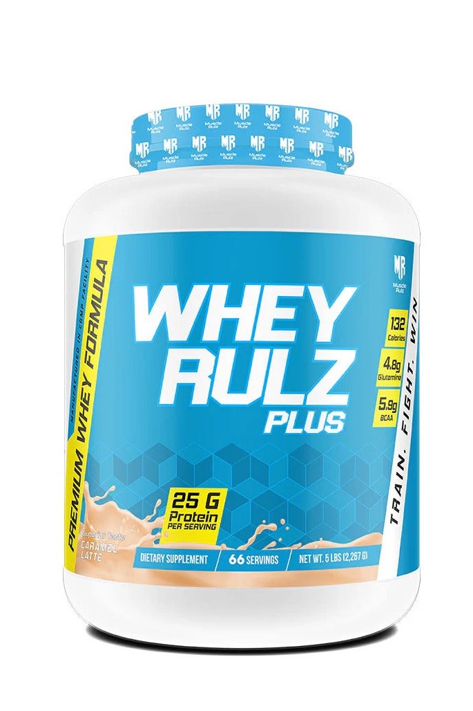 Muscle Rulz WHEY RULZ Plus Whey Protein Powder 5LBS/2.26KG CARAMEL LATTE - Image 1
