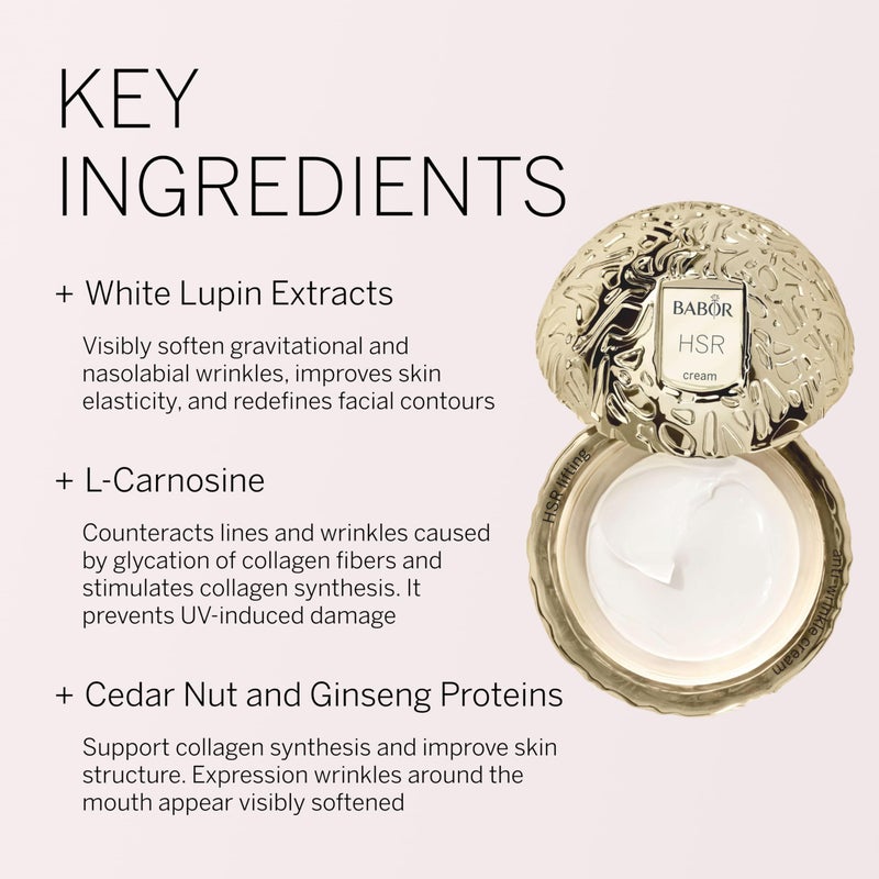 BABOR HSR Lifting Anti Wrinkle Cream, Travel Anti Aging Night Cream, Target Fine Lines & Wrinkles, Vitamin E, Increase Moisture & Radiance, Daily Moisturizer for Smoother Skin, 0.5 oz - Image 3