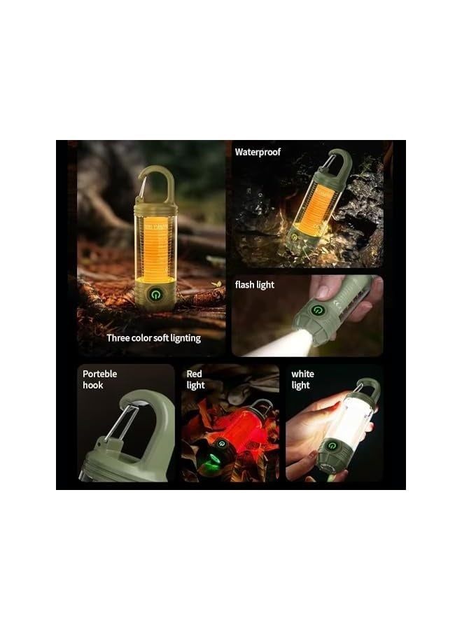 erorex Camping Lantern Flashlight, Portable Camp Lighting Rechargeable, Outdoor Light with Hook, White Warm Light and Red Light, 6 Modes, Camping Lights for Hurricane, Emergency, Hiking, Fishing, Camping/ - Image 3