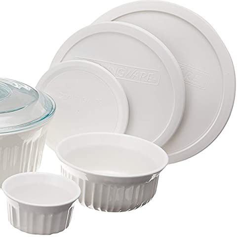 CorningWare French White 10-Pc Ceramic Bakeware Set with Lids Chip and Crack Resistant Stoneware Baking Dish, Microwave, Dishwasher, Oven, Freezer and Fridge Safe - Image 3